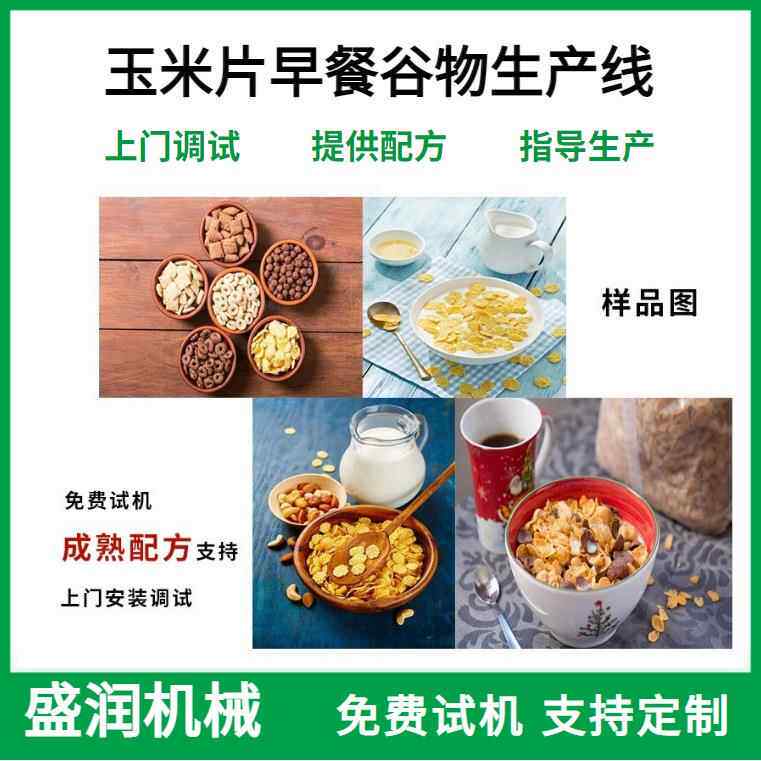 双螺杆玉米片生产设备酸奶玉米片谷物圈生产线膨化玉米片挤压机