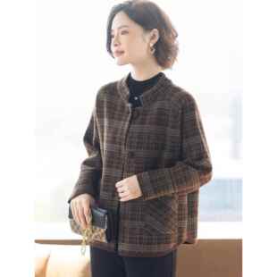 中年妈妈五十多岁洋气休闲秋冬外套2025新款中老年妇女秋装上衣服