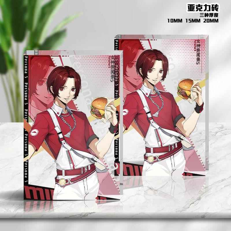 女神异闻录P5X必胜客联动柄图透明亚克力砖雨宫莲王德WONDER周边