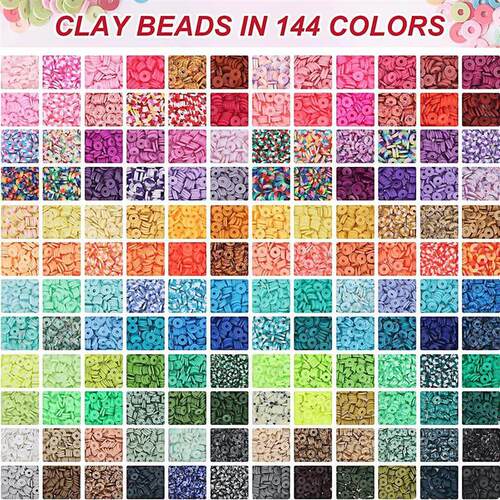 Clay Beads Set Bracelet Necklce Making Bead Letter DIY Kits