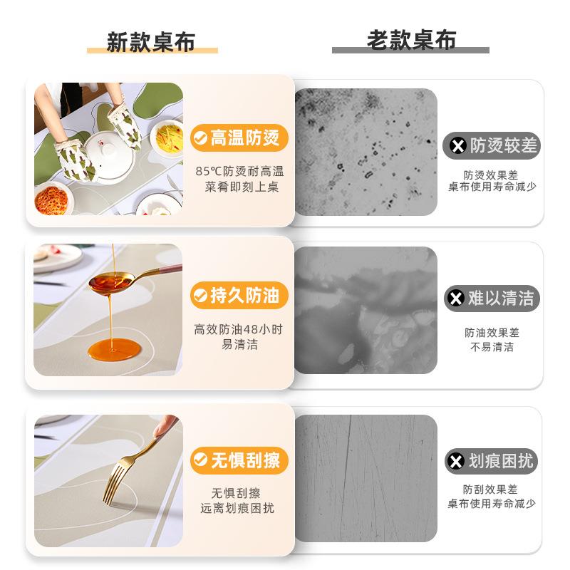 本zb0201知流光华轻奢桌布防水防油PVC台布长形茶几布i线ns方风纱