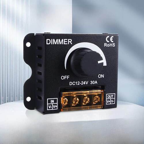 调光器亮度控制器旋钮电压调节无级亮度开关Dc12V24V灯条灯箱调光