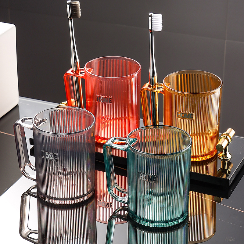 漱口杯刷牙洗漱情侣牙刷透明水杯