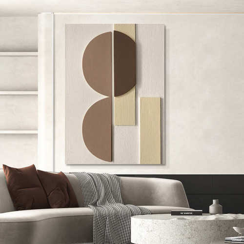 侘寂风客厅装饰画现代简约入户玄关立体浮雕莫兰迪挂画高档餐厅画