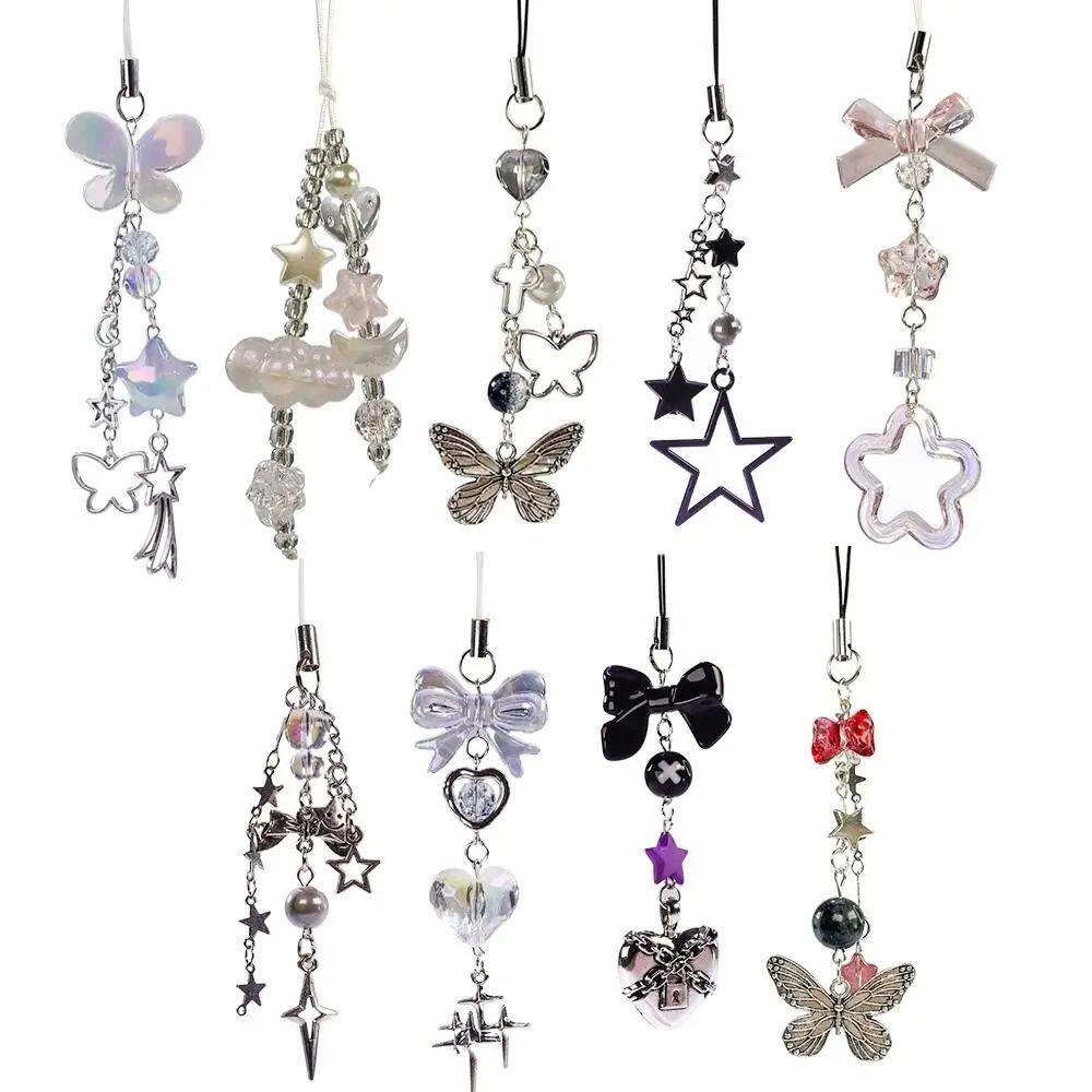 Y2K Charms Phone Pendant Butterfly Sweet Girl Phone Lanyard - 实物图
