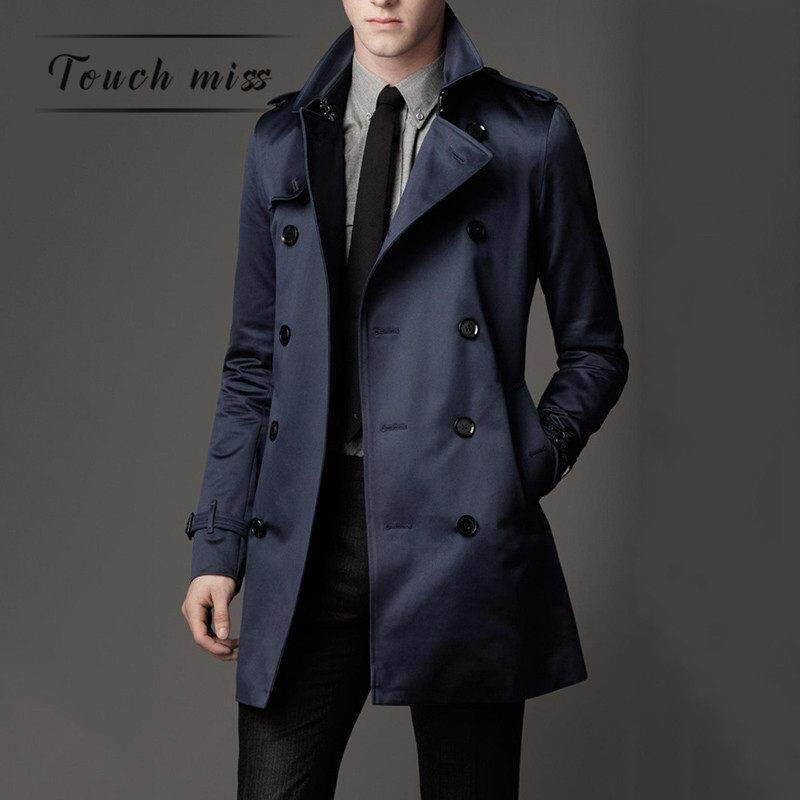 TOUCH MISS英伦风风衣男2025新款男装秋季中长款修身时尚外套大衣