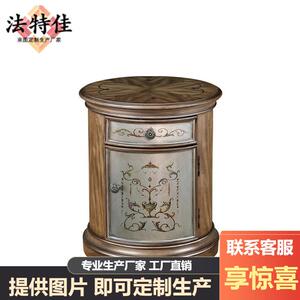 福溢家居意大利风维罗纳系列床头柜实木雕刻床头柜卧室欧式床边柜