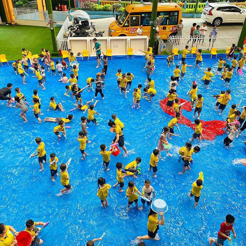 玩水户外活动打水仗布泡沫防水布水池室外篷布加厚防滑之夏幼儿园
