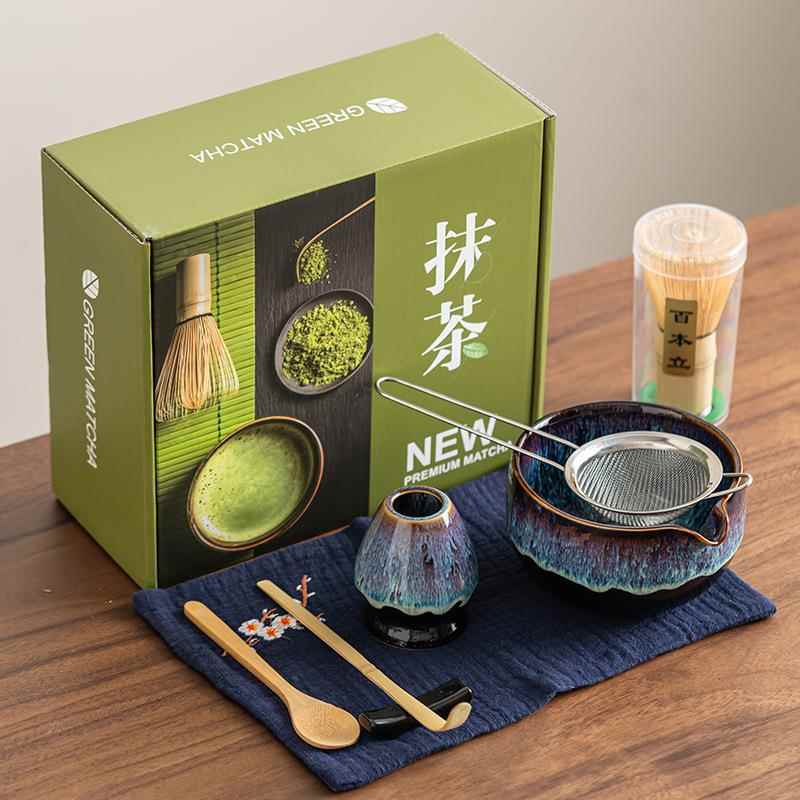 非遗竹茶筅拉丝窑变釉抹茶碗打茶工具茶碗带嘴茶具配件宋代点茶