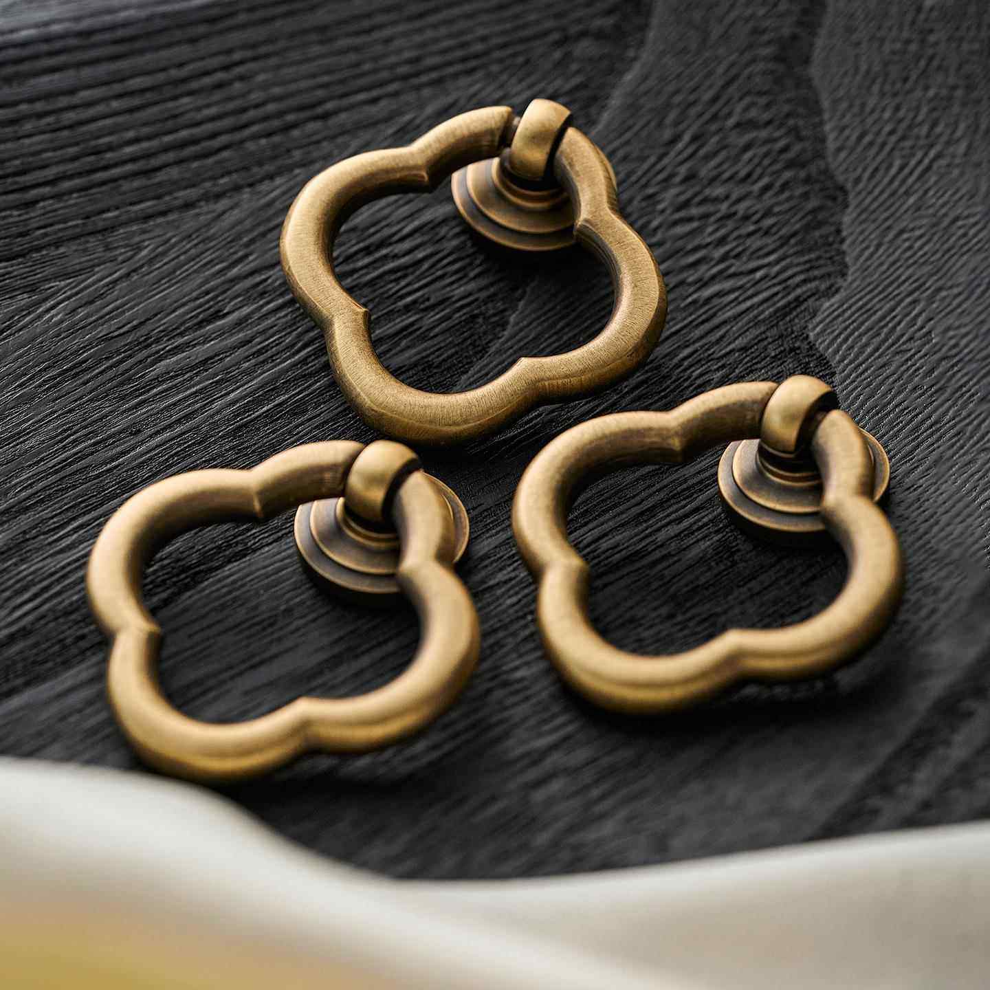 屿铜覆古黄铜拉手抽屉整体橱柜门衣柜门中式简约家俱吊坠拉环宋氏