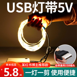 led灯带自粘5v低压超亮usb，接口地摊装饰充电宝电视背景墙氛围灯条