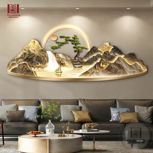 聚宝盆客厅装饰画新中国风可达豪华景观沙发背景墙挂画高端大气夜