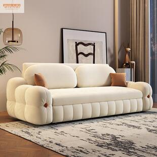 小户型阳台新款沙发床两用一体多功能绒布抽拉式可折叠储物