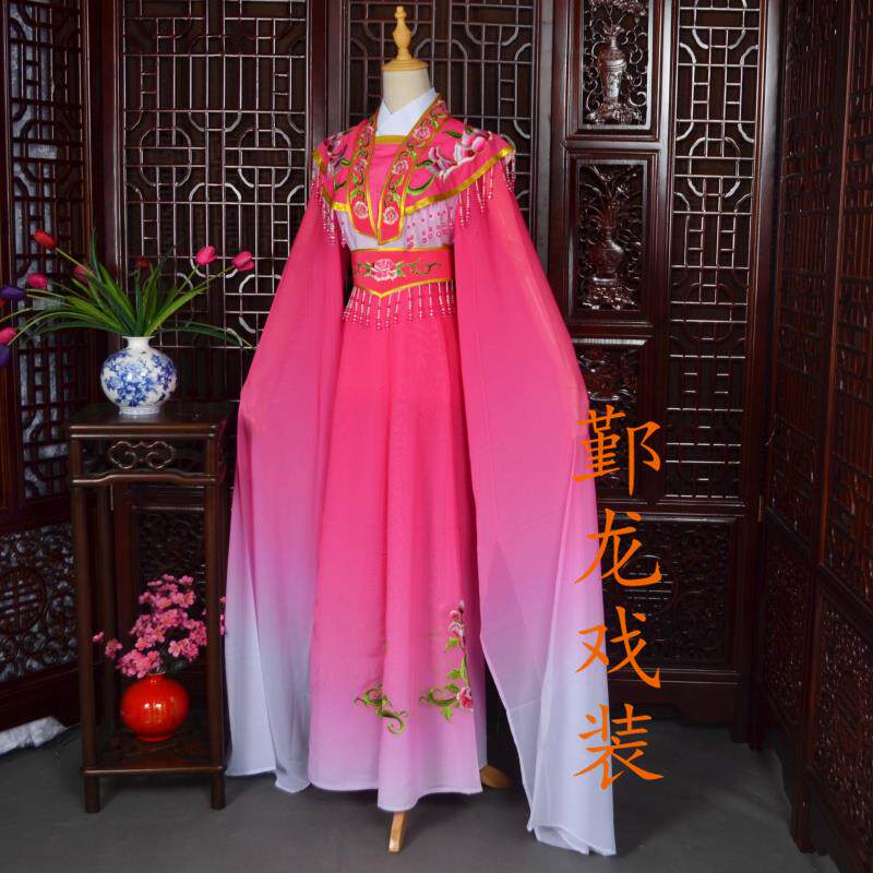 高档越剧花旦戏服新款女小旦舞蹈功服练黄剧梅戏红娘姐衣戏演出戏
