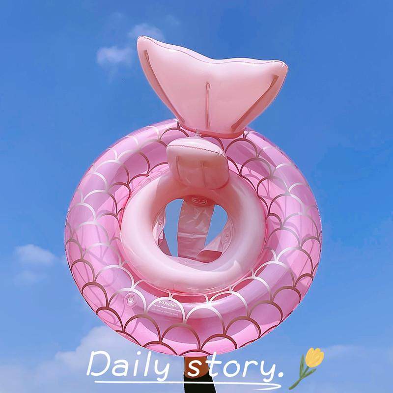 ins网红美人鱼儿童座圈游泳圈可爱宝宝充气加厚环保安全幼儿泳圈