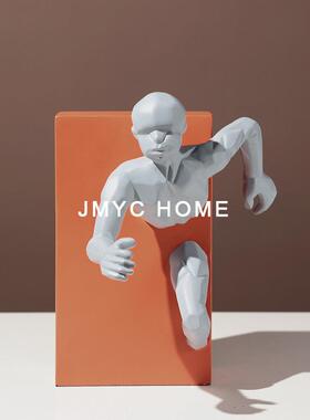 简约代高级感雕现塑人摆物样板房件间轻奢ISK软装饰品电视柜书柜