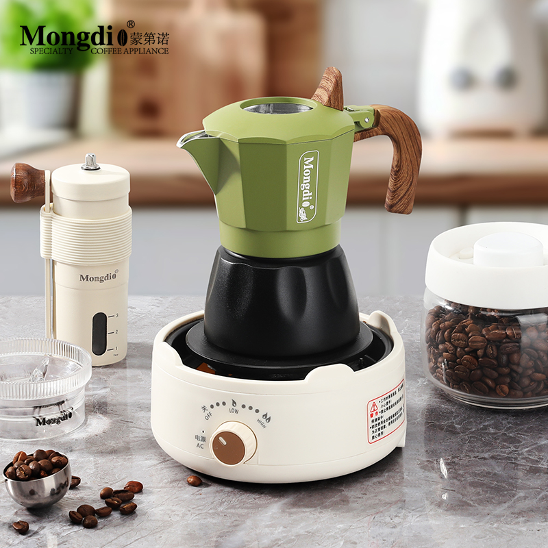 Mongdio双阀摩卡壶家用小型浓缩煮咖啡壶意式咖啡机摩卡壶套装