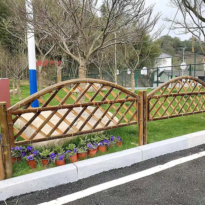 竹篱笆栅栏围栏户外花园s庭院围墙护栏碳化防腐木室外菜园装饰隔
