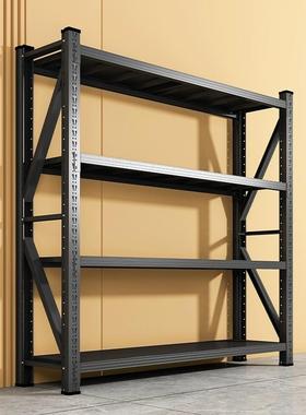 轻型家用货架置物架多层落地阳台仓库储物架地下室黑色收纳铁架子