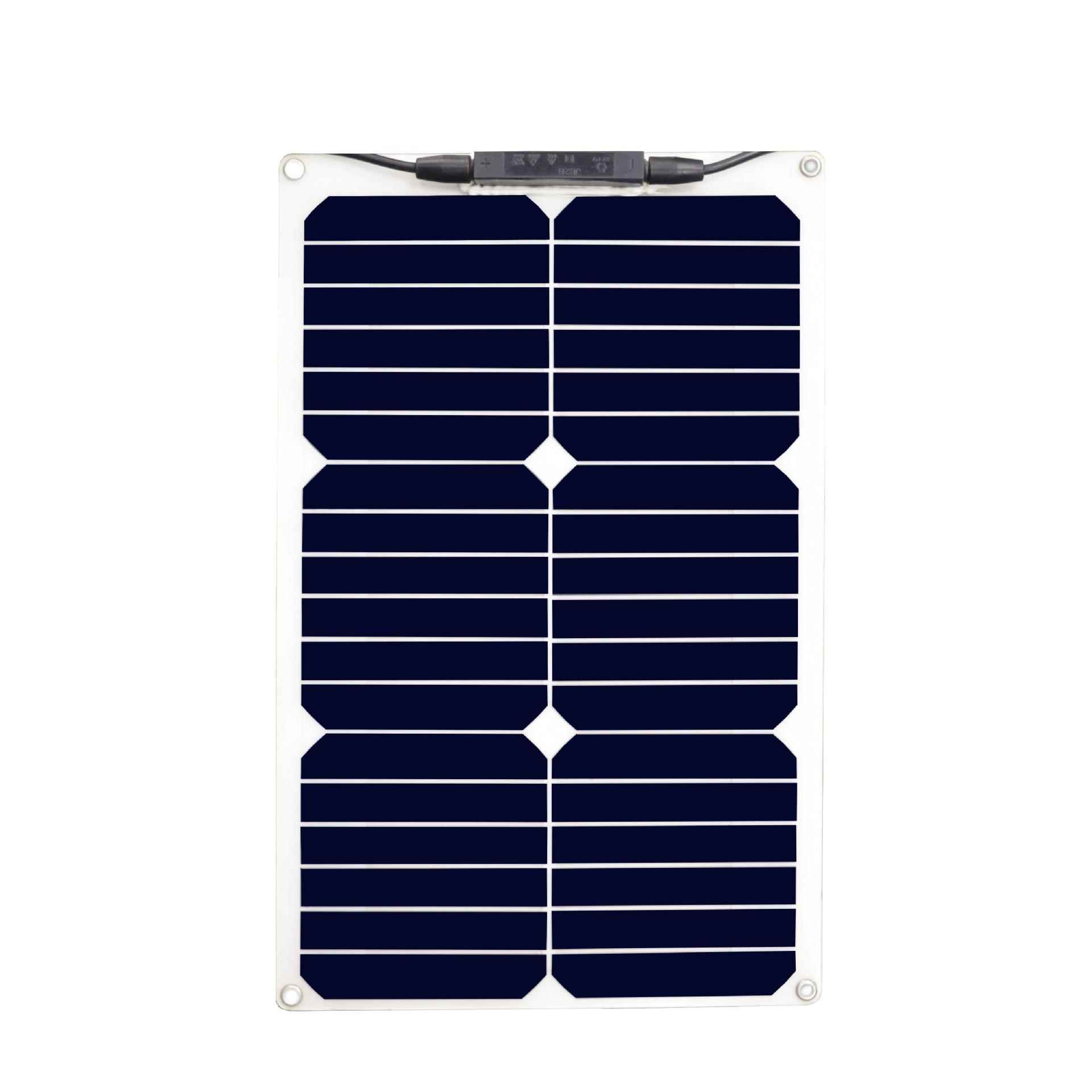 厂家sunpower半柔性20W太阳能电池板 可弯曲房车专业设计