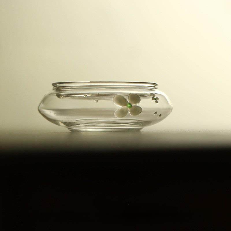 花屿高硼硅玻璃蓄水壶承干泡台日式茶具小清新茶壶托盘蓄水茶盘