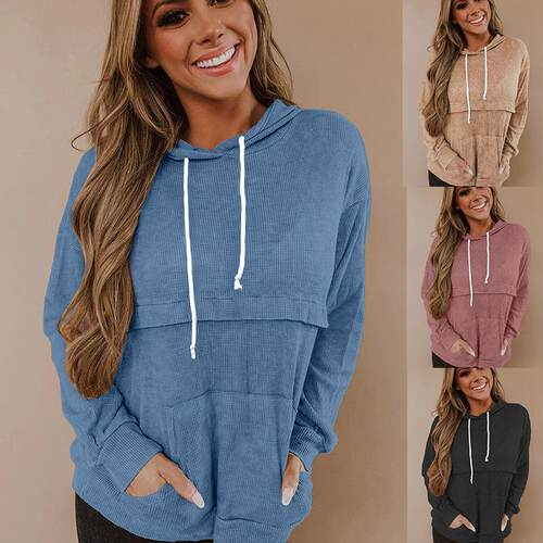 Women's hooded long sleeved top T-shirt