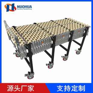 重型无动力卸货神器白色塑料福来轮伸缩机快递物流装 卸输送机