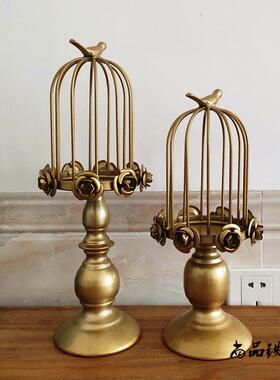 橱窗摆件样板房间装饰品摄影道具婚庆烛台甜品台装饰鸟笼摆件