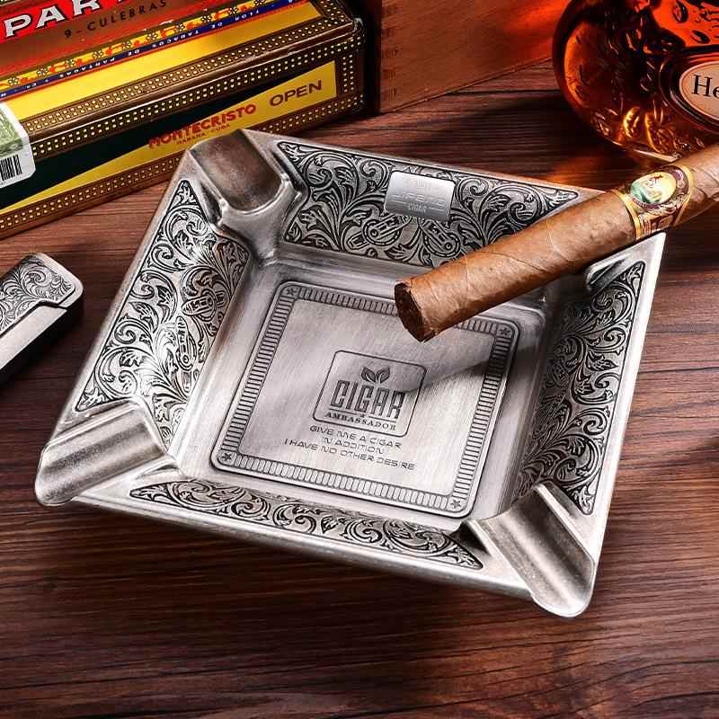 CIGARLOONG茄龙雪茄烟灰缸大口径雪茄烟槽金属创意烟家用缸灭烟器