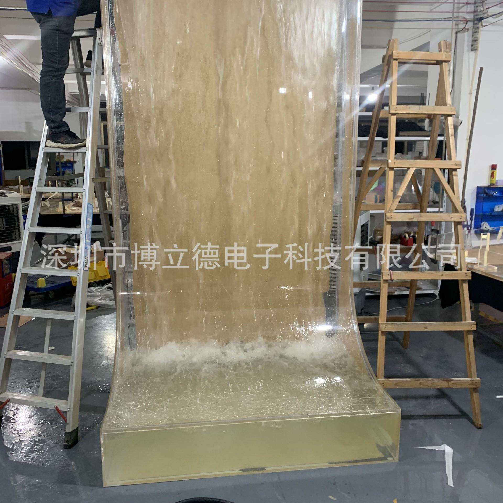 室内瀑布人造数控流水水幕墙瀑布出口外贸透明亚克力水景摆件水帘