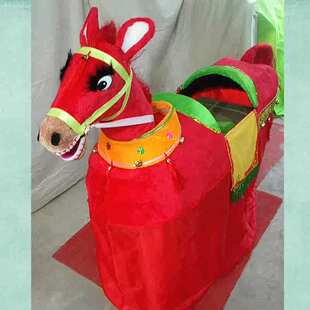 新款表骑毛驴喜庆耍年跑节日社火马庙会道演出大小扭秧歌竹布春