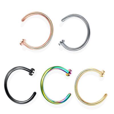 1Pc Stainless Steel Fake Nose Ring Hoop Septum Rings C Clip