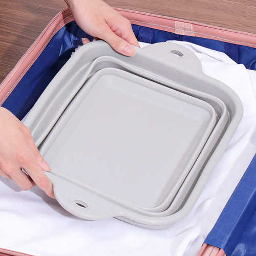 长方形硅胶折叠盆家用洗菜盆洗衣盆大号加厚宿舍学生可收纳脸盆