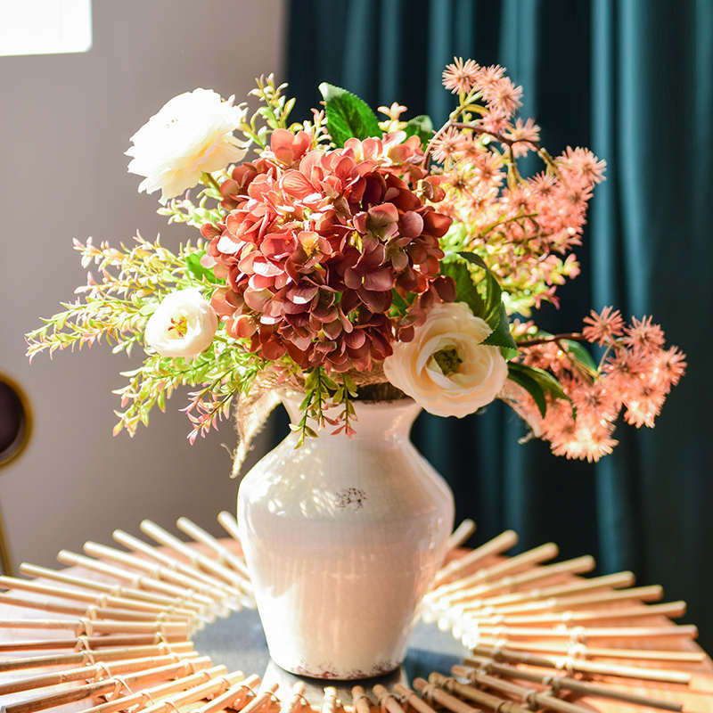 知根假花手捧花仿真花束客厅装饰花摆设绢花欧式餐桌花艺花瓶摆件