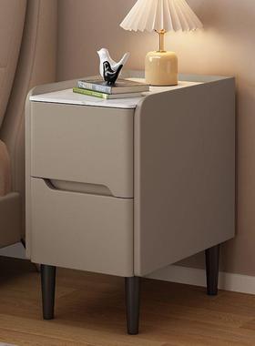 实木迷你床头柜现代简约25m储物UOK柜小型智能柜轻岩奢板窄超床c