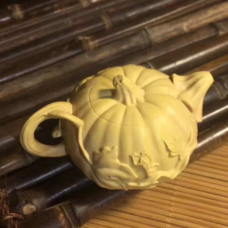 大叶黄杨木南瓜壶雕刻手把件家居客厅书房摆饰摆件茶宠送礼品供应