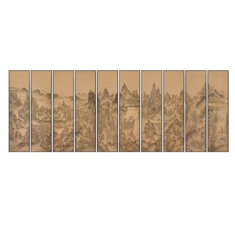 酒店大堂山水风景多幅挂画新中式客厅意境感壁画别墅区高档装饰画