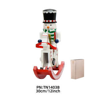 木胡桃骑马木质工艺品新款夹子摇胡桃30cm马木偶人装饰兵战马摆件