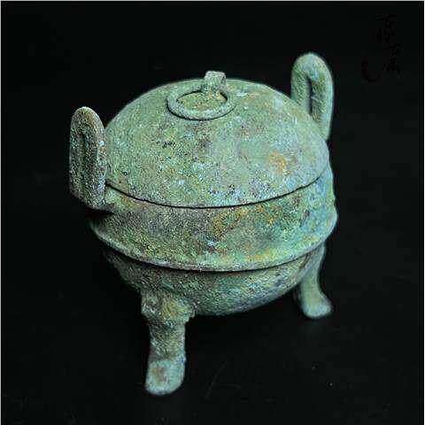 出土古玩古董汉代青铜器小鼎古代老铜器摆件彷古做旧青铜器工艺品