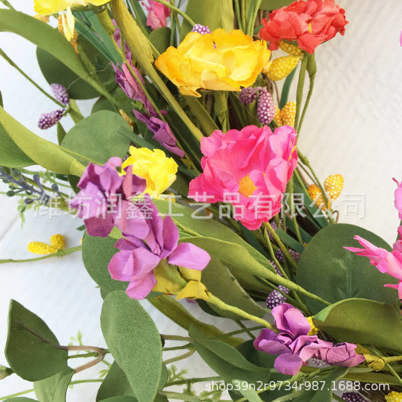 春季花环仿真雏菊花环家居门饰挂件现货供应货源现货批发