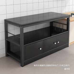 多功能落地储物罗国收纳多层厨房餐边柜橱柜置物架家用微波炉烤箱