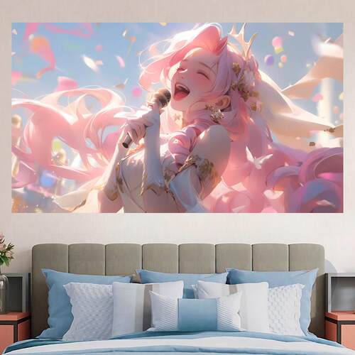 萨勒芬妮LOL英雄联盟墙面挂布背景布房间墙卧室床头装饰挂毯画布