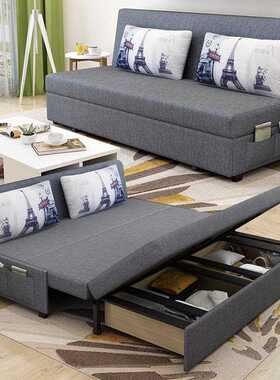 沙床折叠客厅双STR发人卧室小户型两用收纳乳胶推拉多可功坐能卧