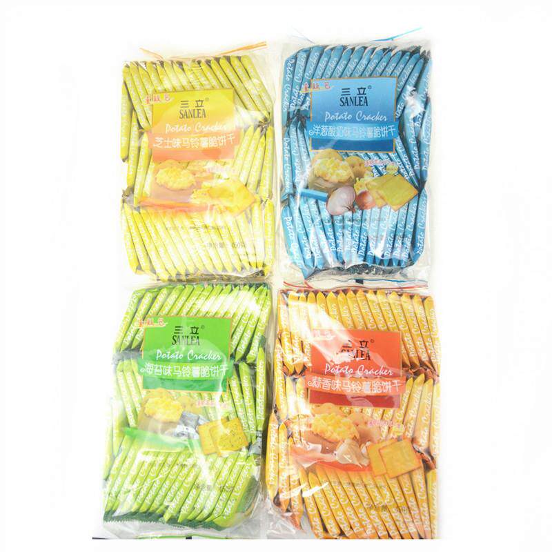 三立健康日志海苔味/蒜味/洋葱/起士味洋芋脆饼干450g 整箱8包