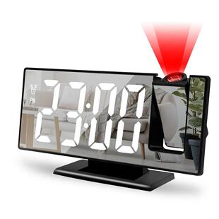 180° Rotation Projection Alarm Clock with Time Temperature