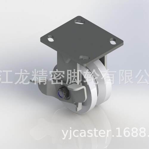 V型导轨轮带刹车V型导轨轮江龙脚轮滑轨胶轮五金工具脚轮厂家