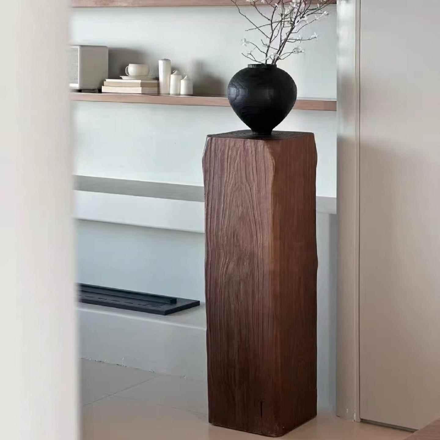 中古风实木墩子根雕花架酒店沙发民宿客厅树桩边角摆件底座展示台