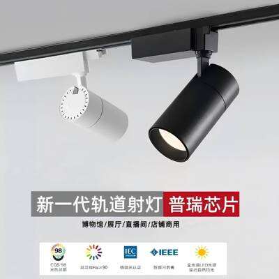 跨境led全铝轨道灯110v轨道式射灯双排轨道商超30瓦导轨射灯