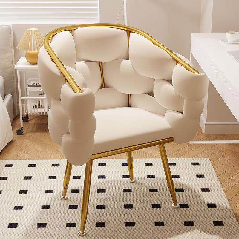 轻奢化妆椅卧室高级感美甲凳网红泡泡椅小户型家用梳妆台配套凳子