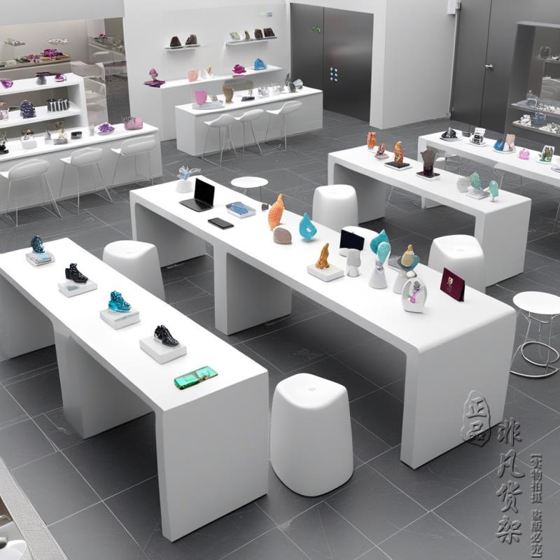木质烤漆手机体验台智能锁展示桌公司产品展示台化妆品中岛展示桌